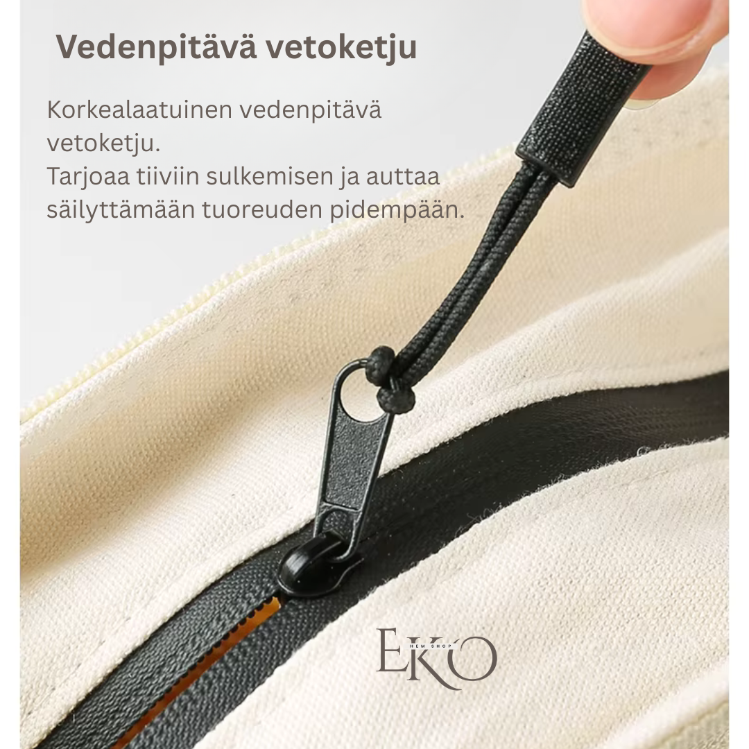 Ekologinen mehiläisvahaleipäpussi – 100 % puuvillaa