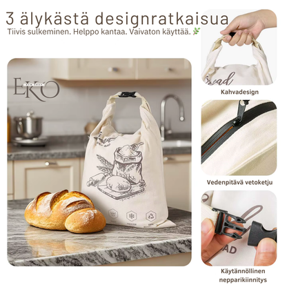 Ekologinen mehiläisvahaleipäpussi – 100 % puuvillaa